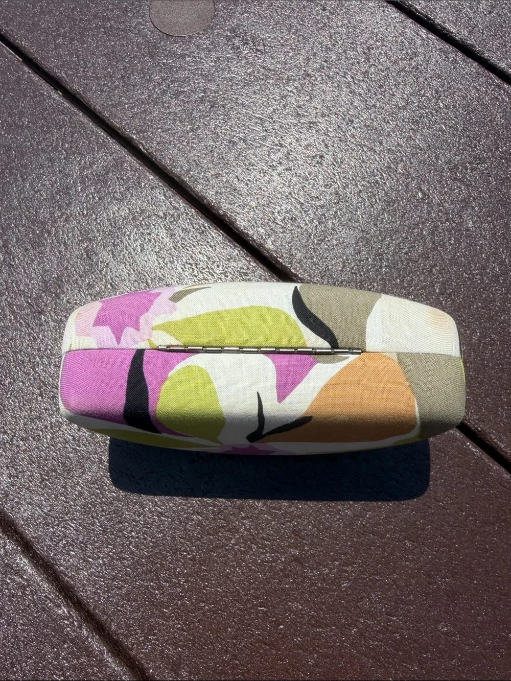 Vera Bradley Floral Hard Shell Eyeglass Case in Lime, Olive & Cream